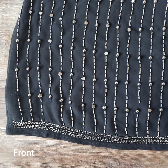 NWT Black with Silver Beaded Skirt size 28 - Picture 4 of 10